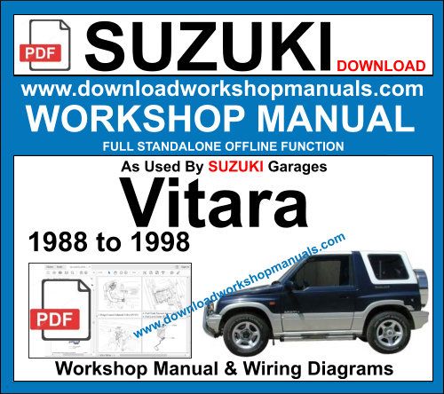 Suzuki Vitara 1988 to 1999 Service Repair Workshop Manual